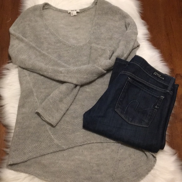 Helmut Lang Sweaters - Helmut Lang Grey Asymmetrical Sweater Wool Alpaca